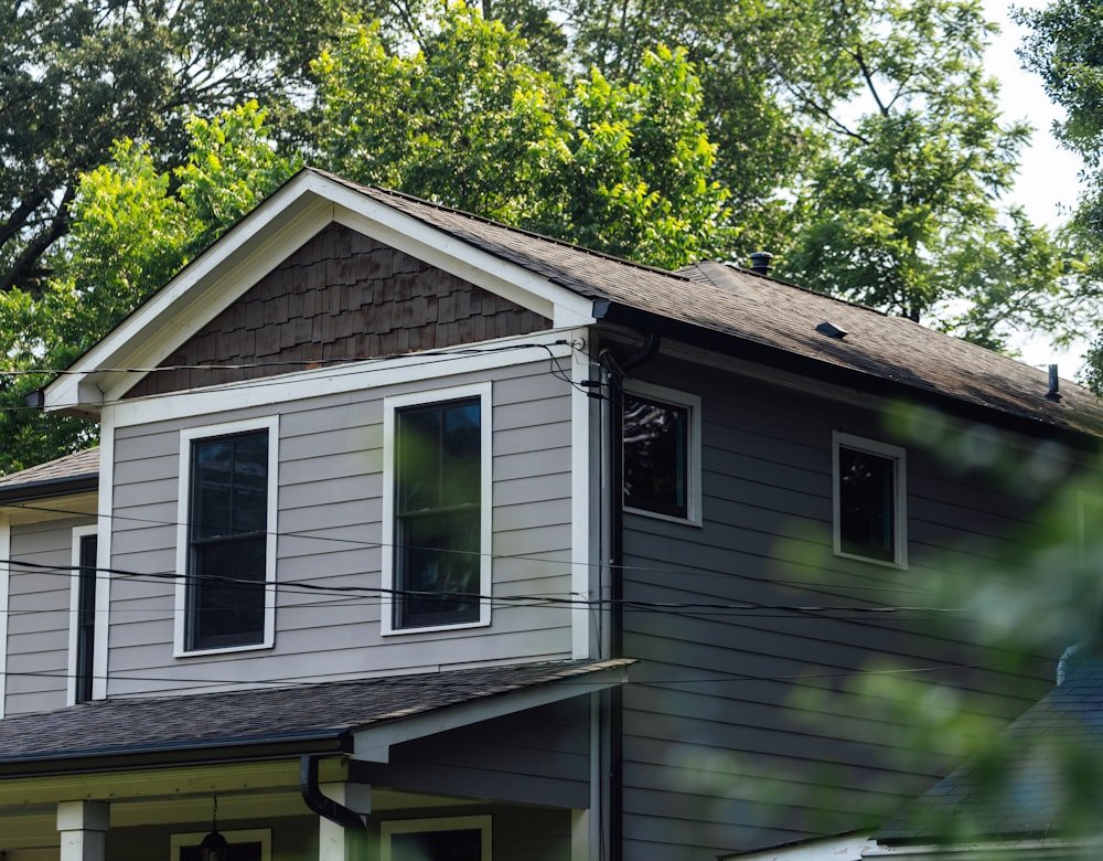 Family home with newly finished siding and roofing